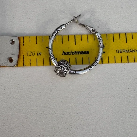 Brighton Silver Hoop Earrings with crystals - Picture 4 of 4